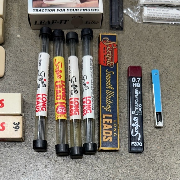 Vintage School Office Supply Lot NOS Scripto Pentel Erasers Leads Sharpeners - Picture 2 of 9